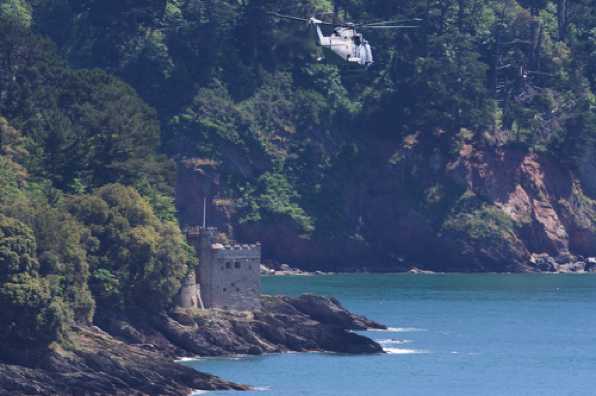 01 June 2020 - 12-57-38 
And out past Kingswear Castle. Low, but not THAT low.
--------------------------
ZH851 Royal Navy Merlin of RNAS Culdrose